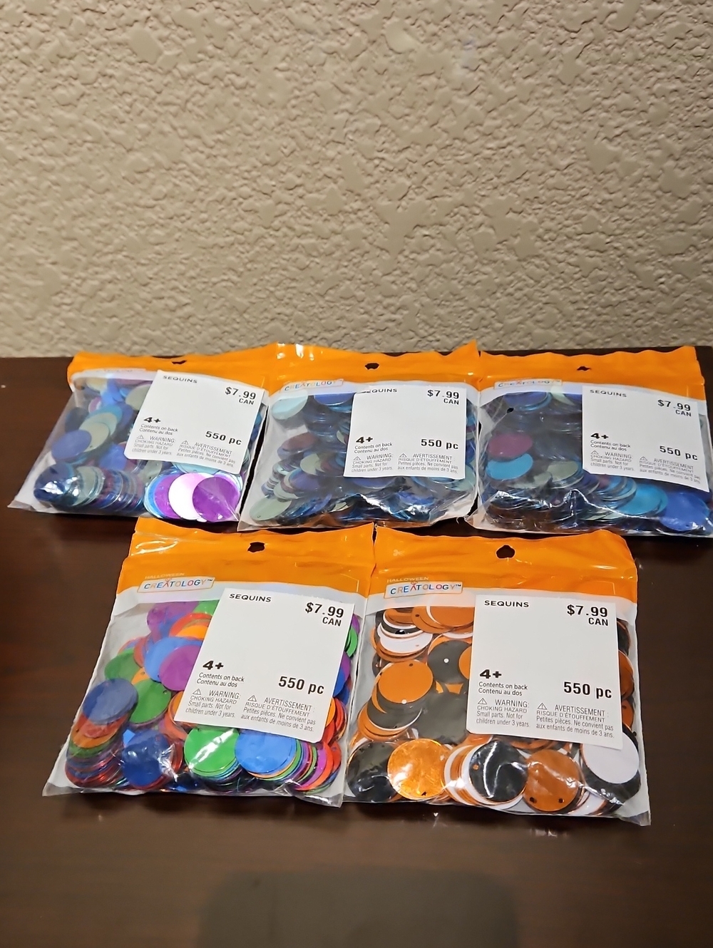 Sequins - 5 Packs of 550 Pieces